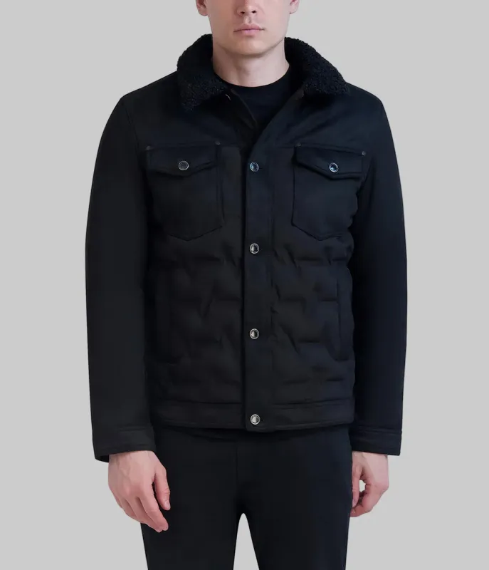 FAUX SUEDE TRUCKER JACKET sold by Karl Lagerfeld Paris