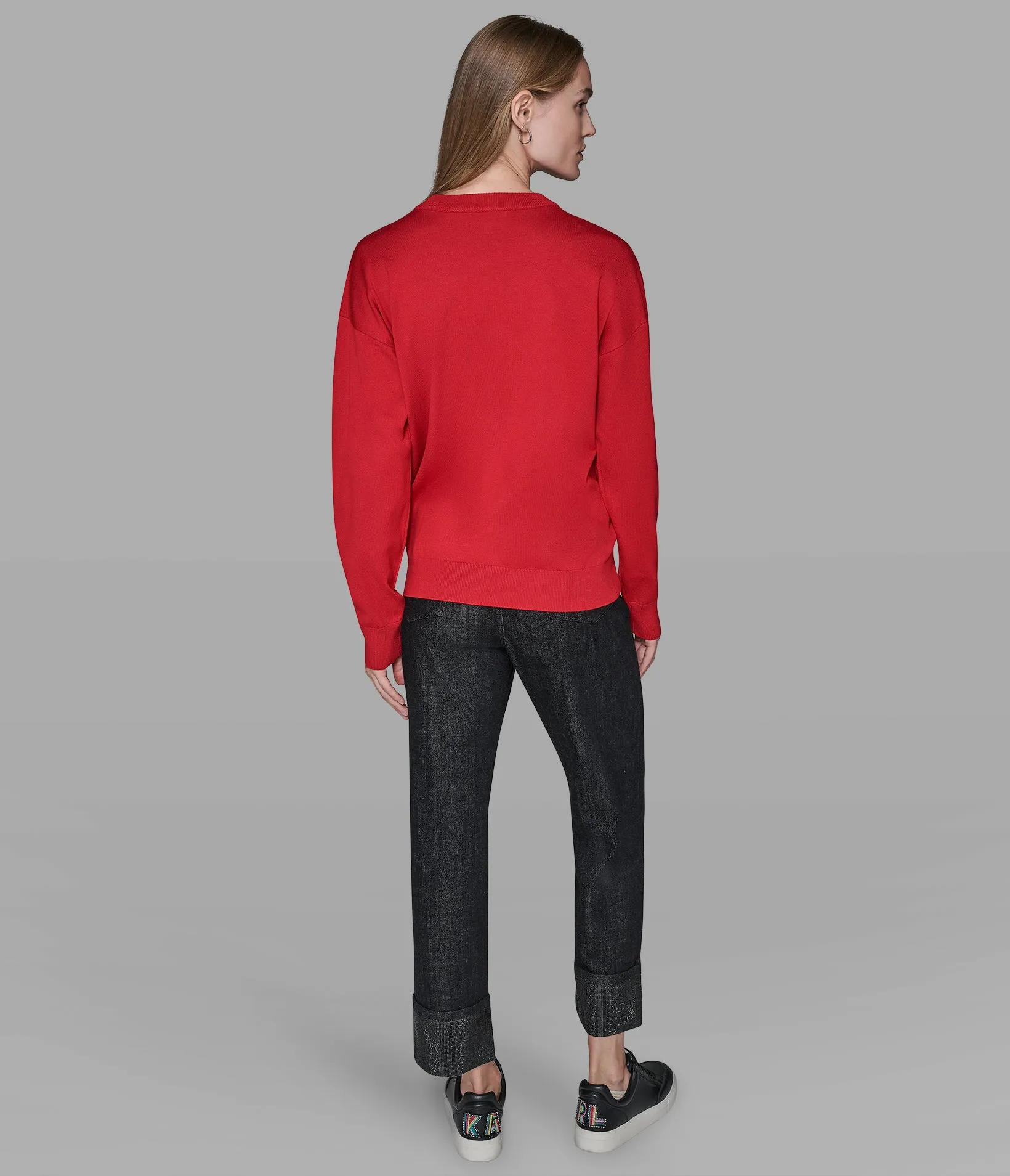 WHIMSY KARL HEART EMBELLISHED SWEATER sold by Karl Lagerfeld Paris product image thumbnail 2