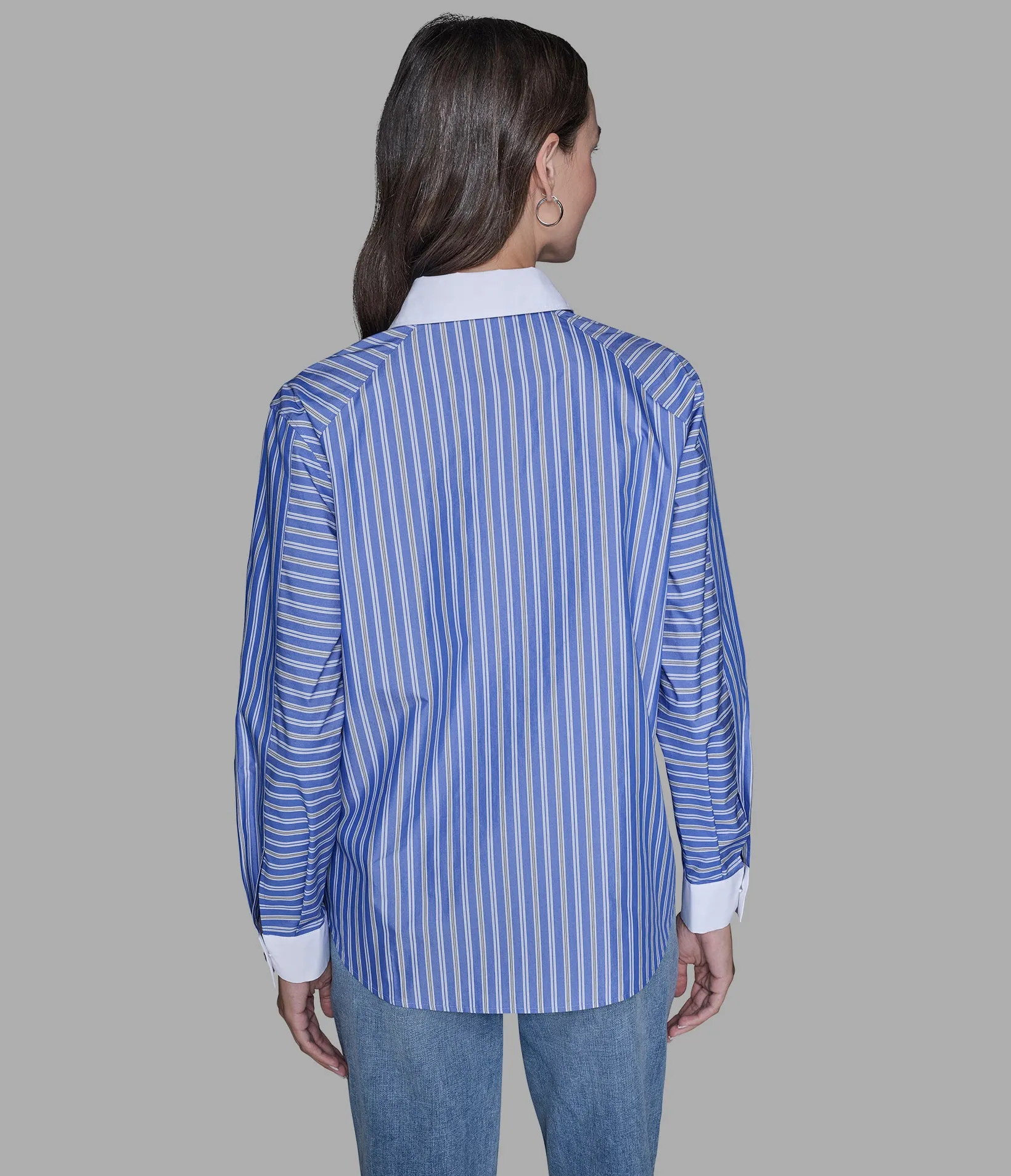 RAGLAN PINSTRIPE POPLIN SHIRT sold by Karl Lagerfeld Paris product image thumbnail 2
