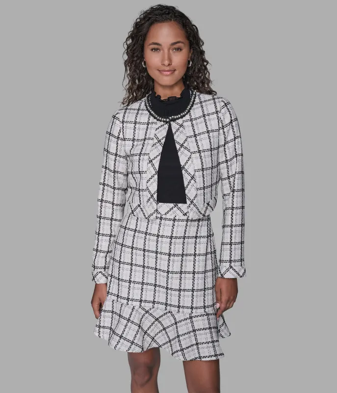 PLAID TWEED JACKET sold by Karl Lagerfeld Paris