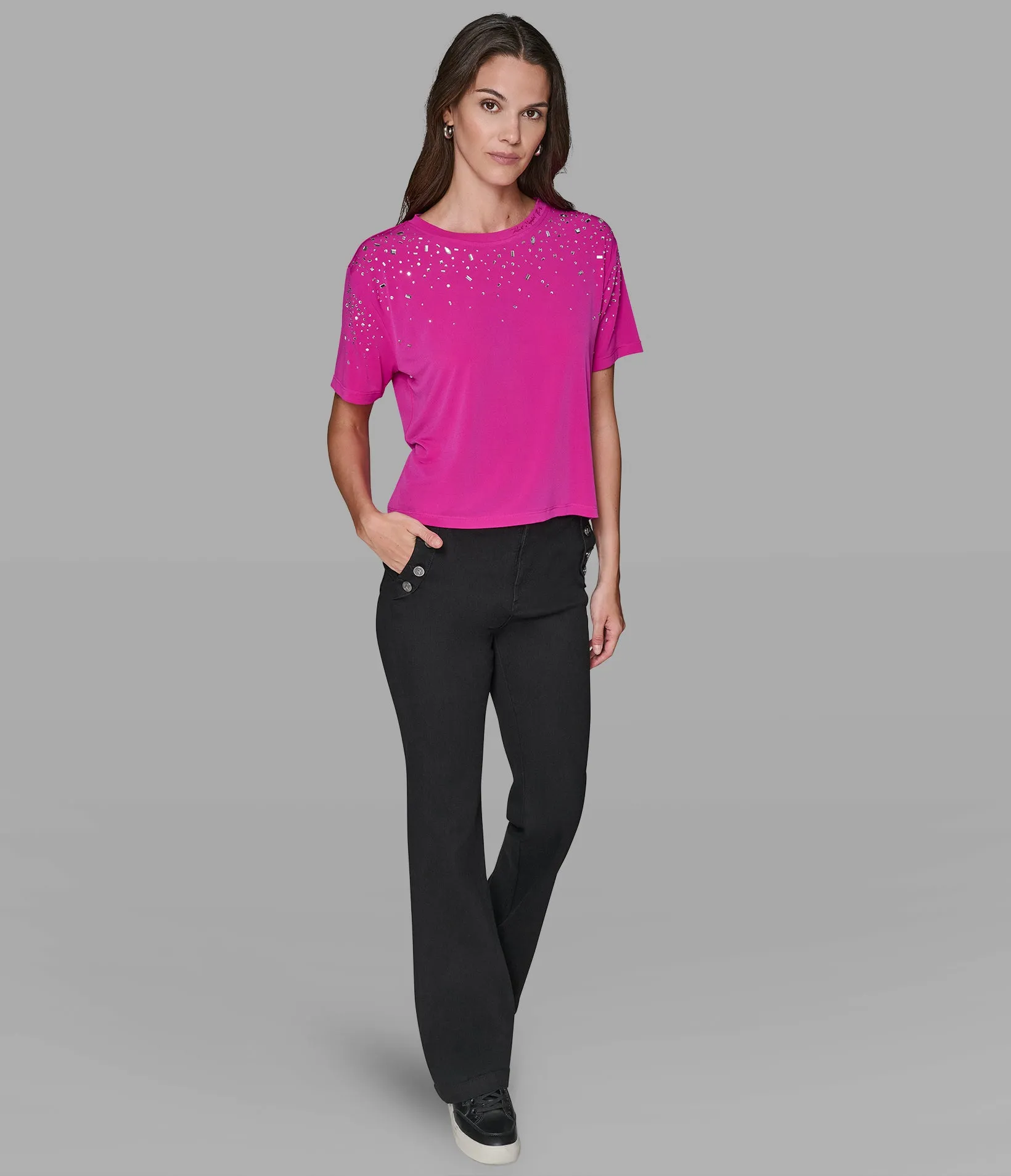 EMBELLISHED KNIT TOP sold by Karl Lagerfeld Paris product image thumbnail 4