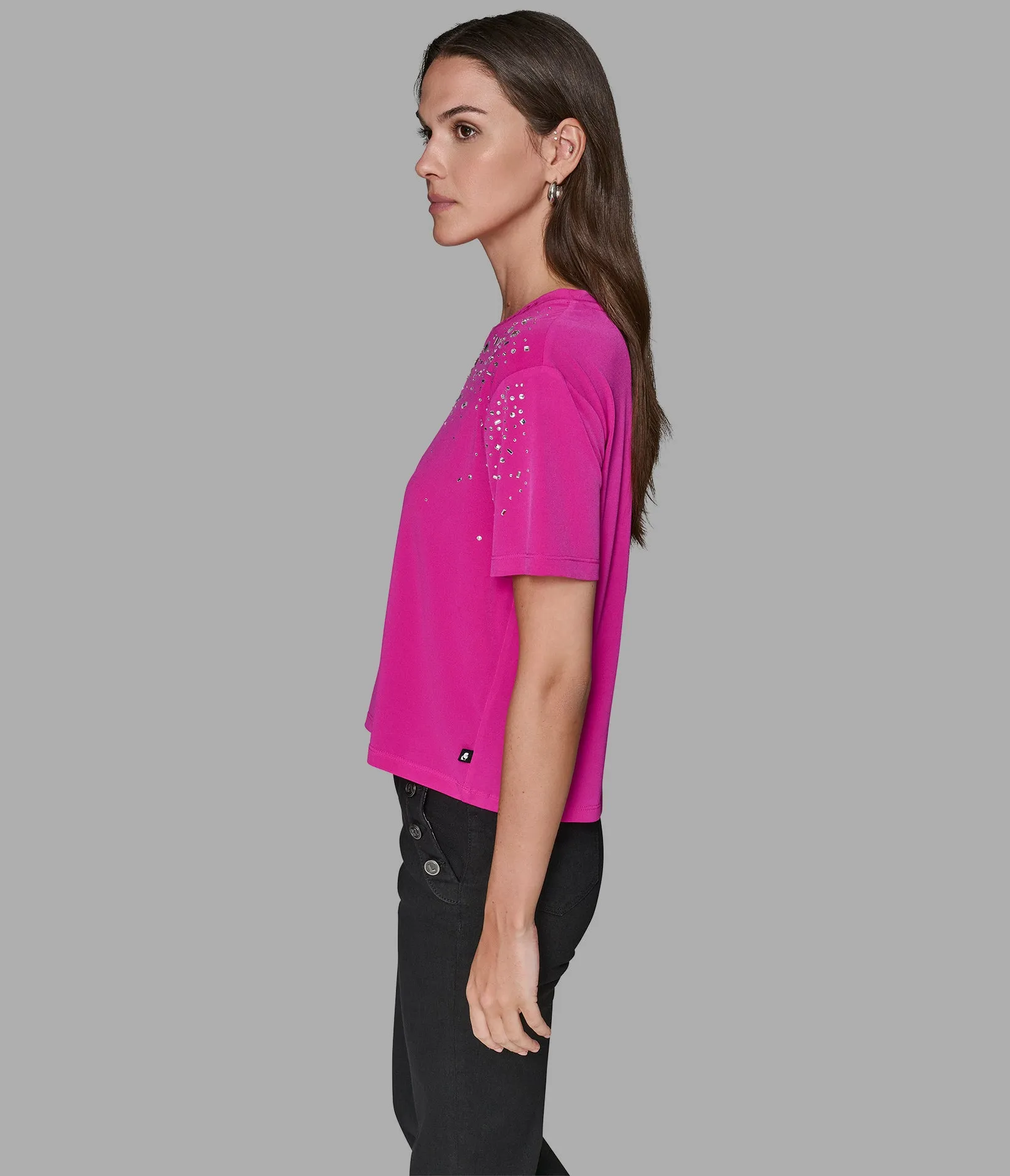 EMBELLISHED KNIT TOP sold by Karl Lagerfeld Paris product image thumbnail 3