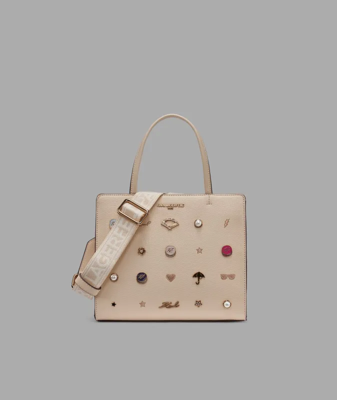 MAYBELLE SATCHEL WITH PINS sold by Karl Lagerfeld Paris