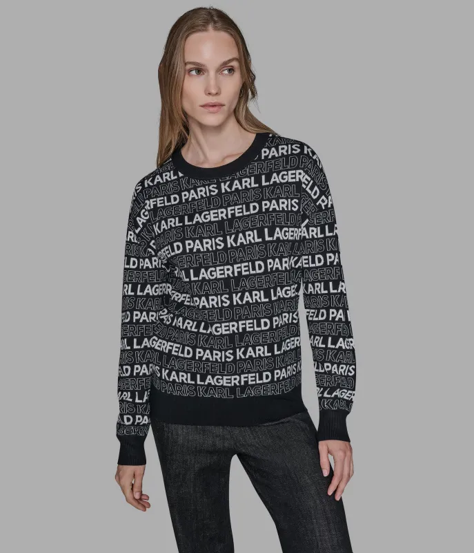 ALLOVER LOGO SWEATER sold by Karl Lagerfeld Paris