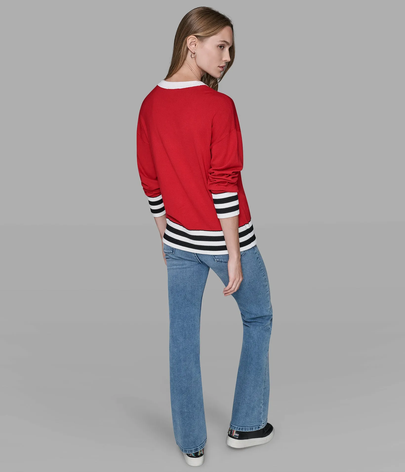 STRIPE LOGO SWEATER sold by Karl Lagerfeld Paris product image thumbnail 2