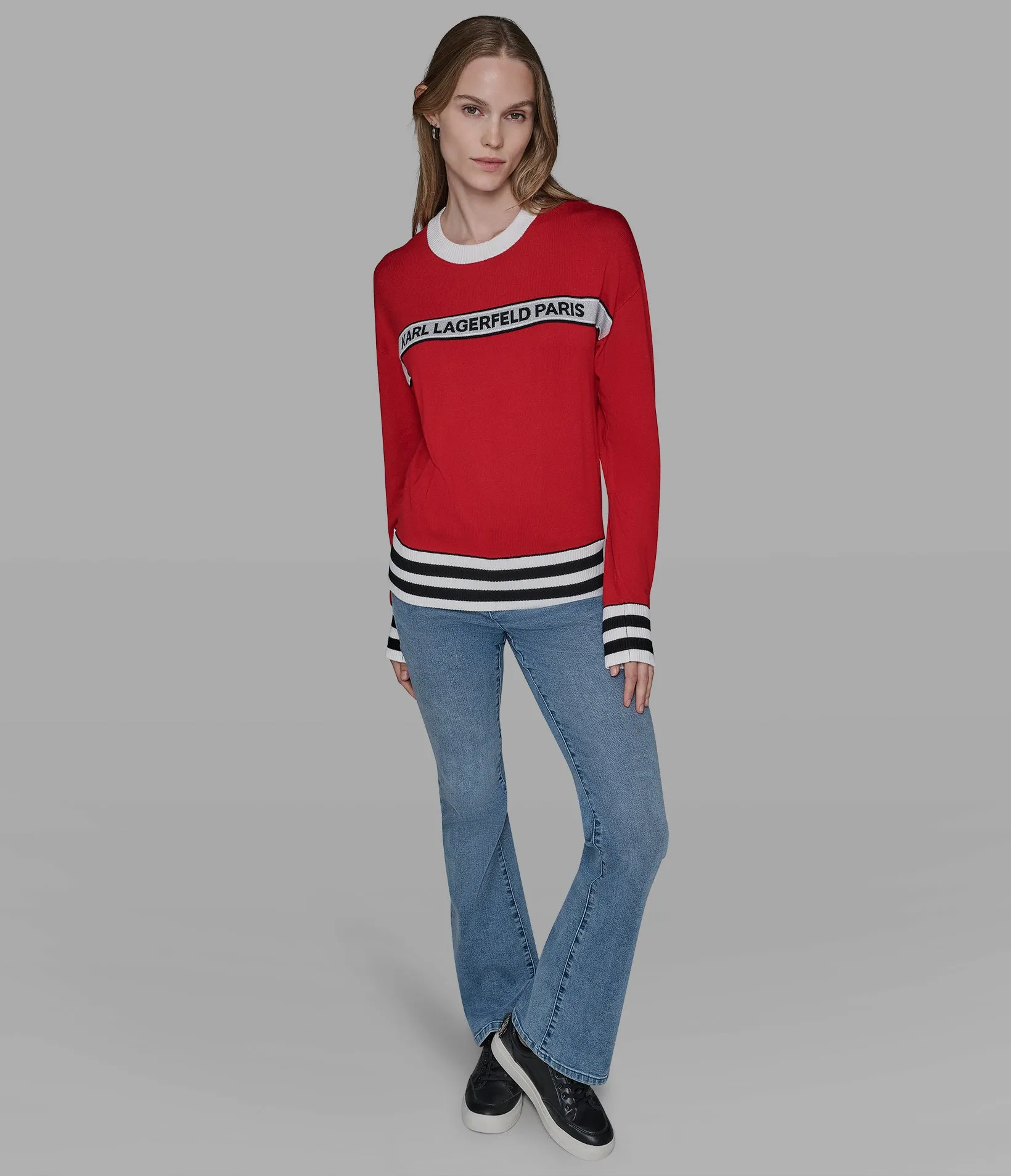 STRIPE LOGO SWEATER sold by Karl Lagerfeld Paris product image thumbnail 3