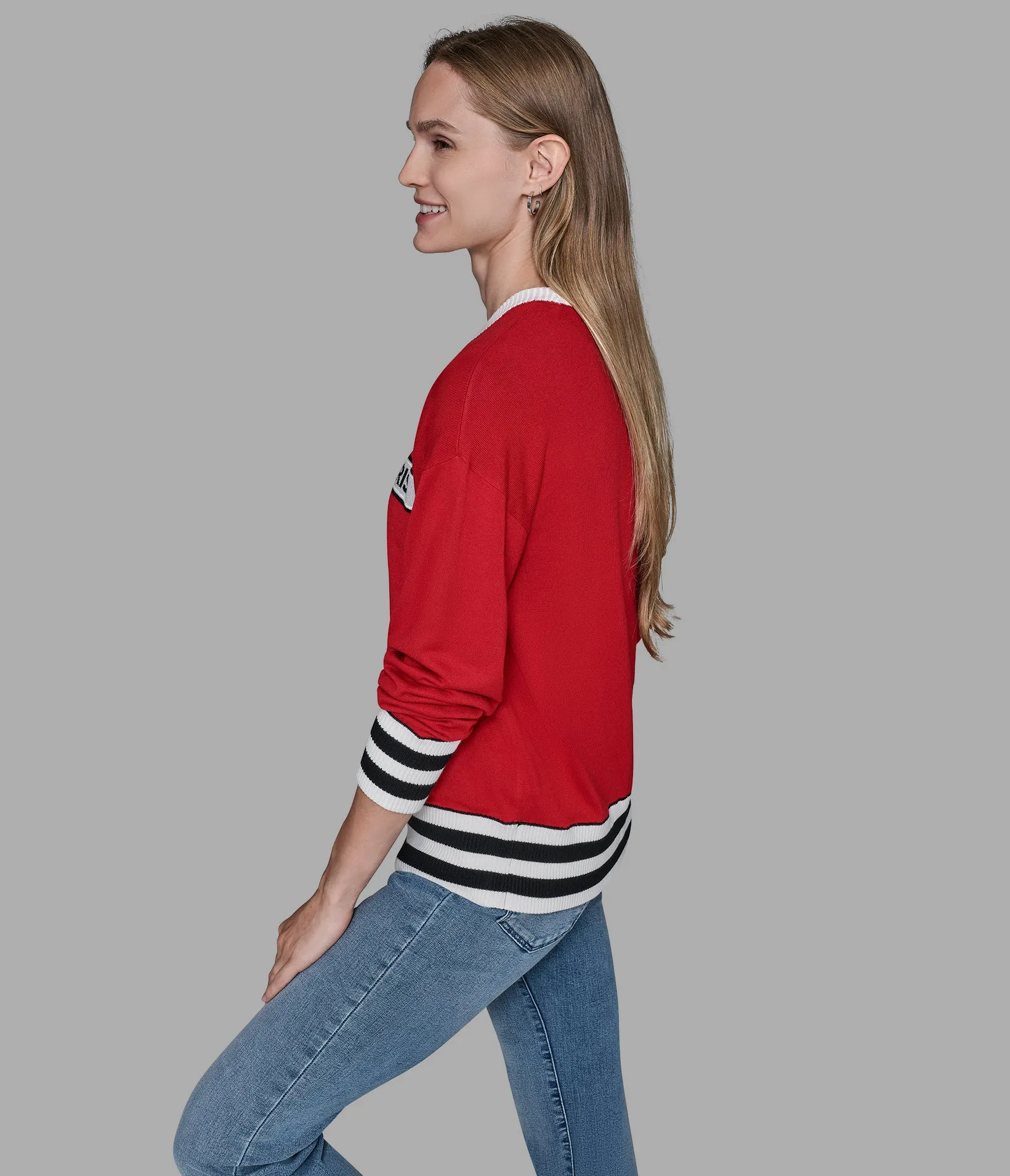 STRIPE LOGO SWEATER sold by Karl Lagerfeld Paris product image thumbnail 4