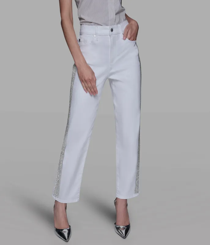 RHINESTONE TRIM JEAN sold by Karl Lagerfeld Paris