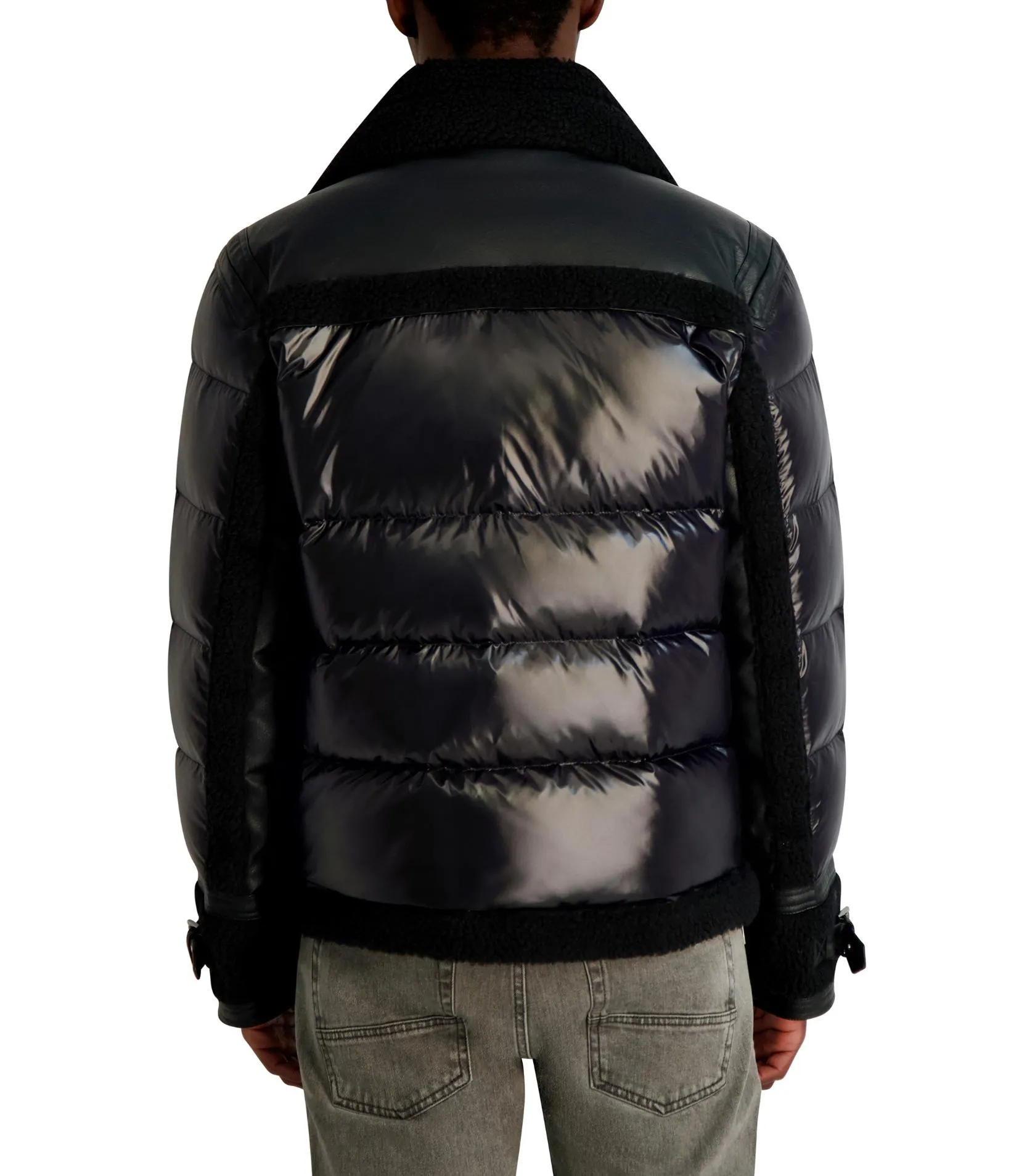 FAUX SHEARLING MIXED MEDIA JACKET sold by Karl Lagerfeld Paris product image thumbnail 2
