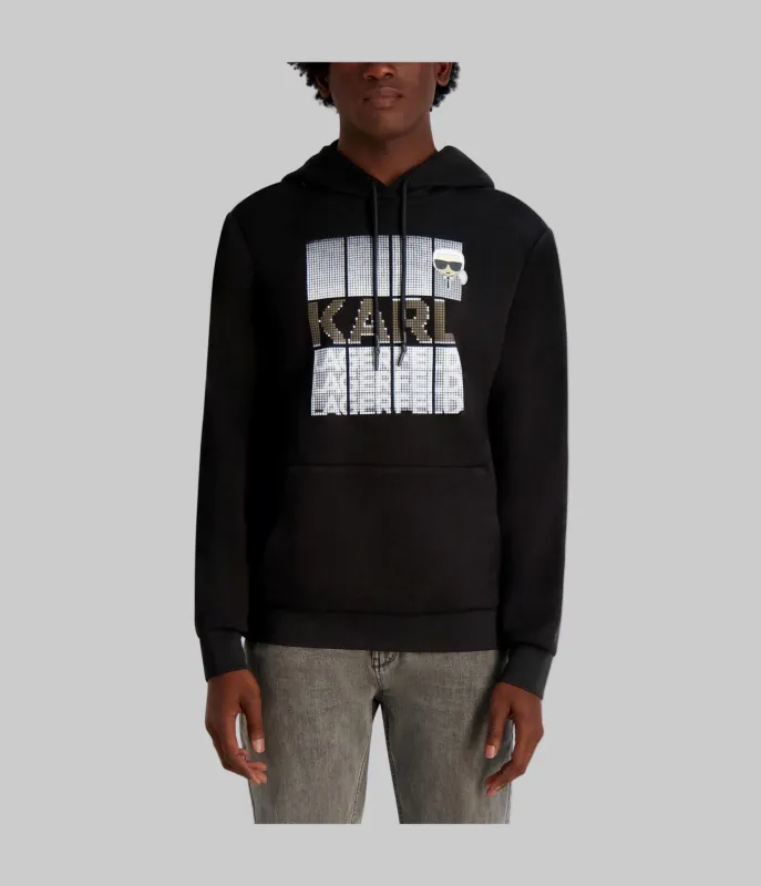 FAUX EMBROIDERED LOGO HOODIE sold by Karl Lagerfeld Paris