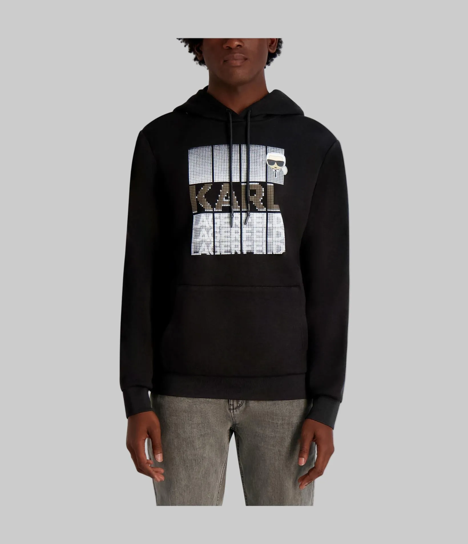 FAUX EMBROIDERED LOGO HOODIE sold by Karl Lagerfeld Paris