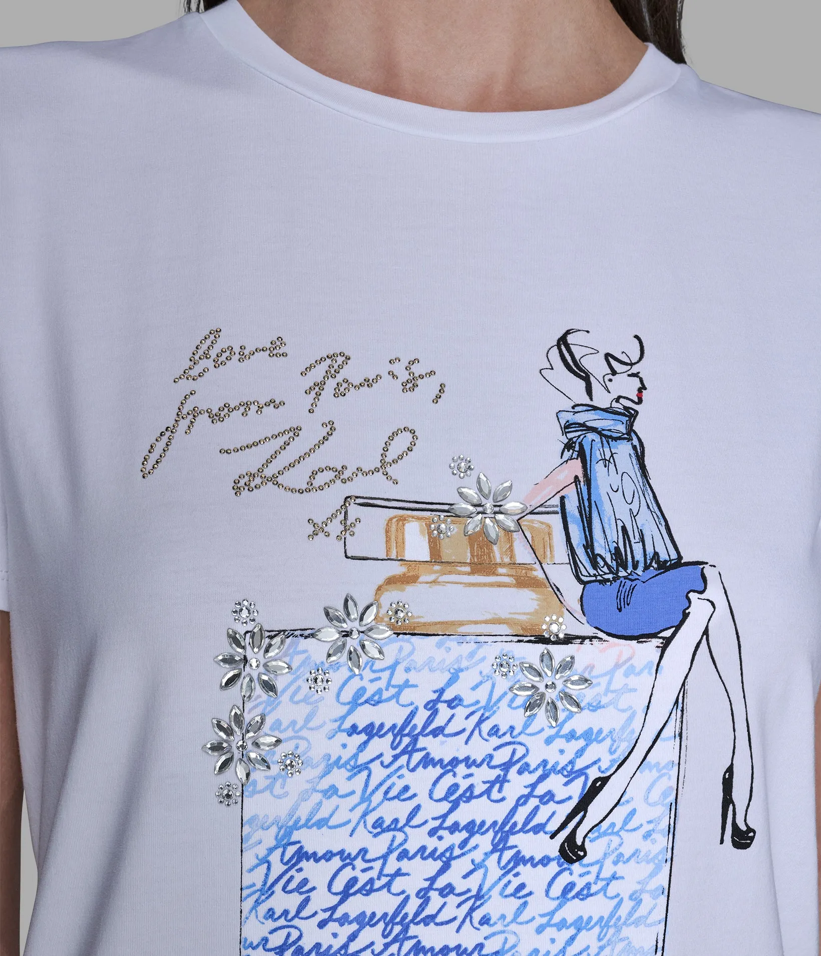 FANCY GIRL TEE - WHITE/BLUE sold by Karl Lagerfeld Paris product image thumbnail 4