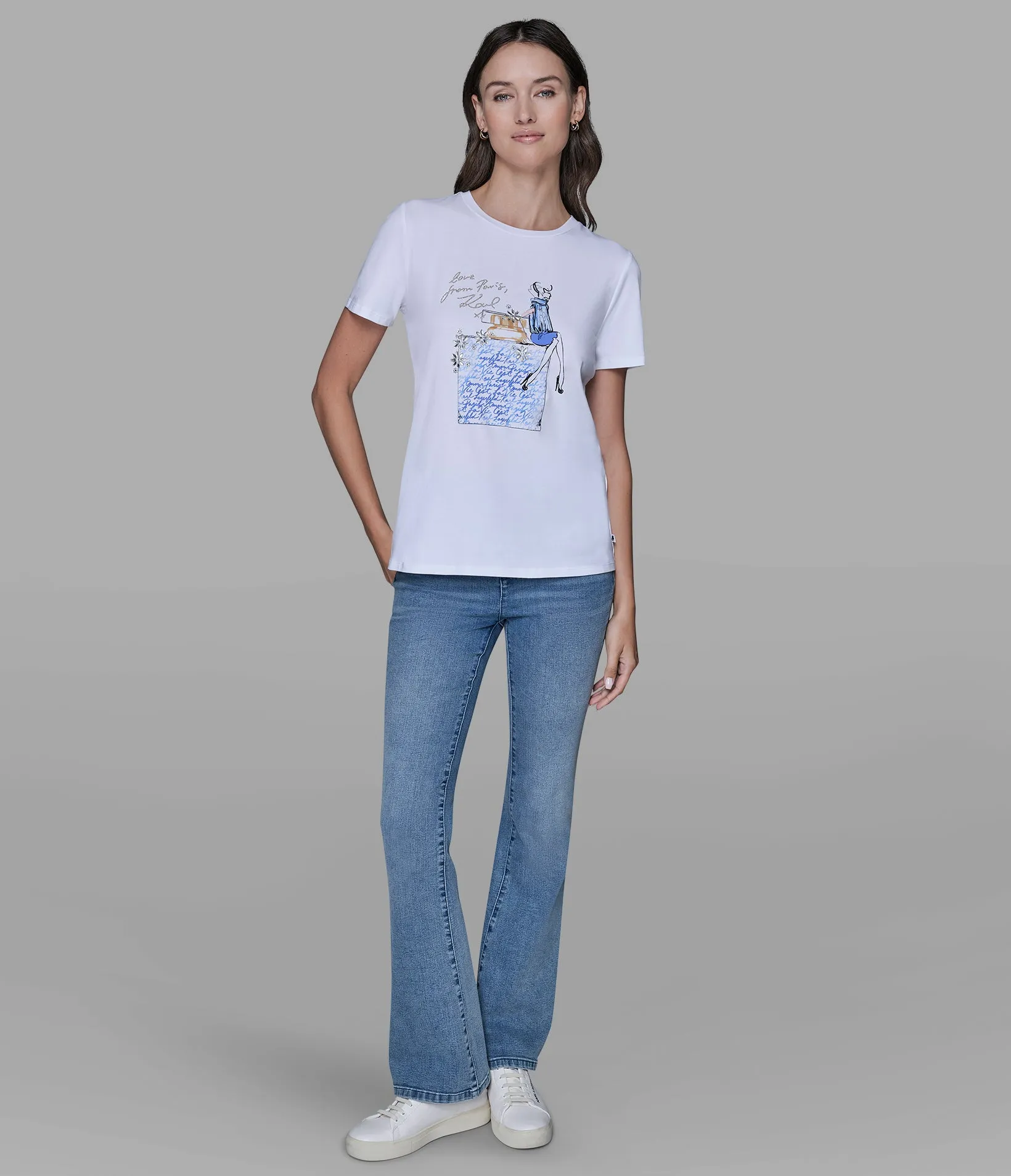 FANCY GIRL TEE - WHITE/BLUE sold by Karl Lagerfeld Paris product image thumbnail 5