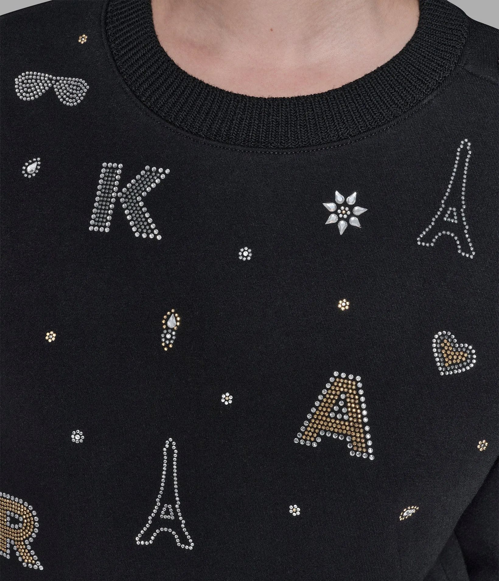 FLEECE WHIMSY SWEATSHIRT - BLACK sold by Karl Lagerfeld Paris product image thumbnail 5