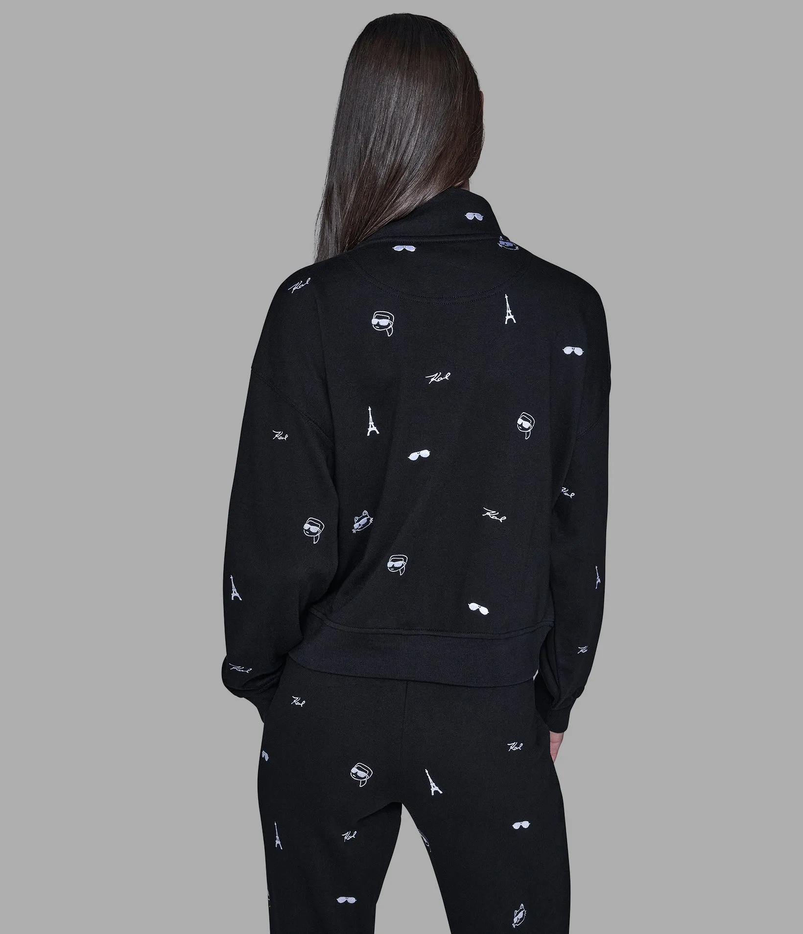 WHIMSY TRACK JACKET - BLACK sold by Karl Lagerfeld Paris product image thumbnail 2