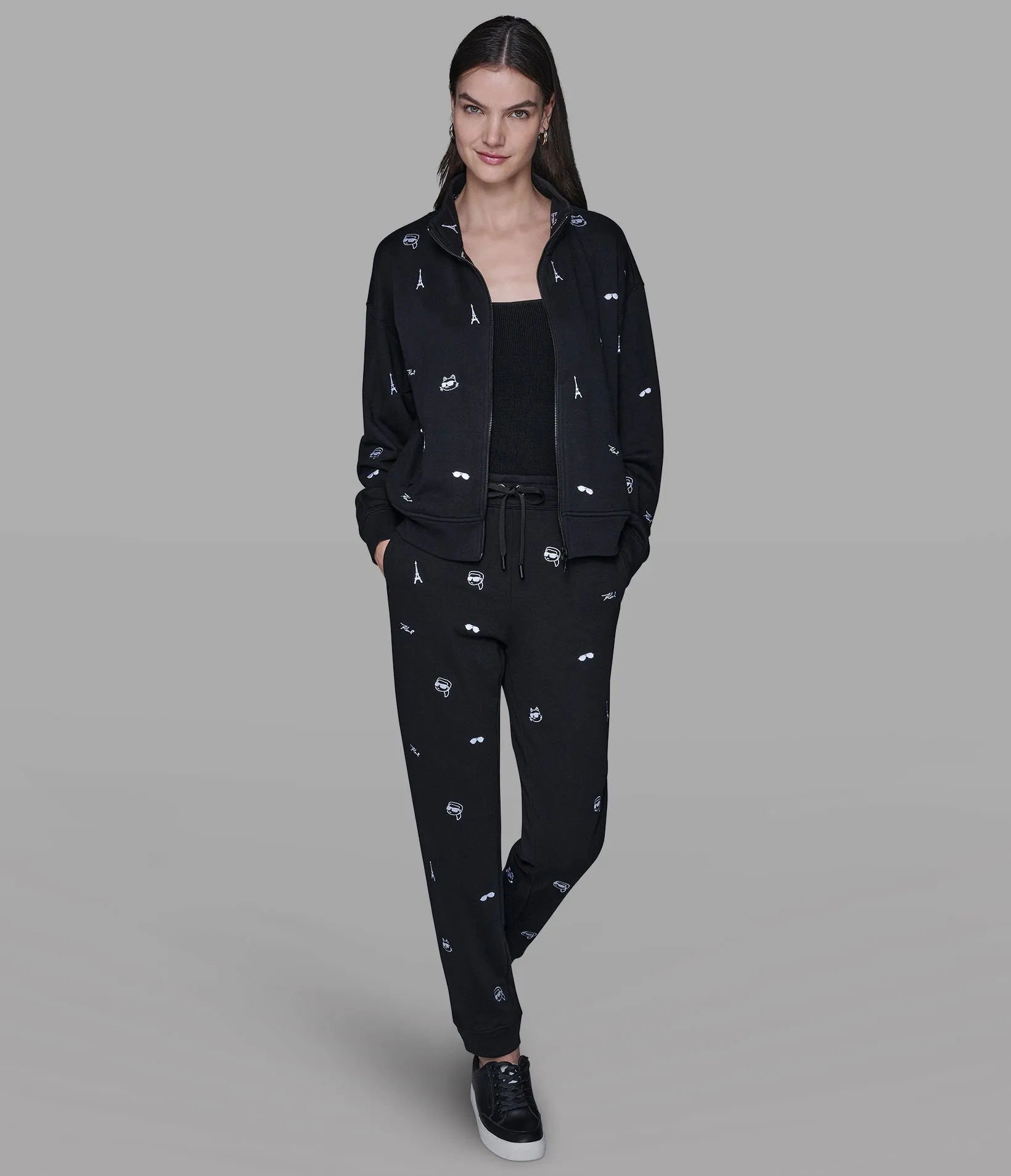 WHIMSY TRACK JACKET - BLACK sold by Karl Lagerfeld Paris product image thumbnail 4