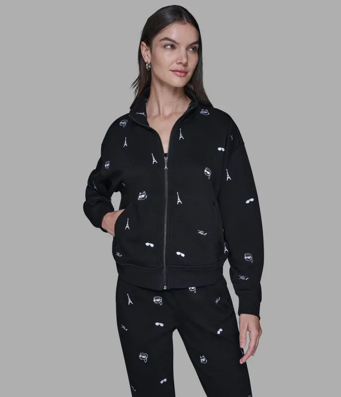 WHIMSY TRACK JACKET - BLACK sold by Karl Lagerfeld Paris