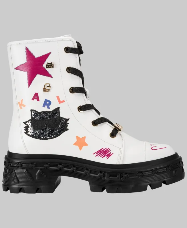 LAMPRINI IKONIC LACE UP LUG BOOT sold by Karl Lagerfeld Paris