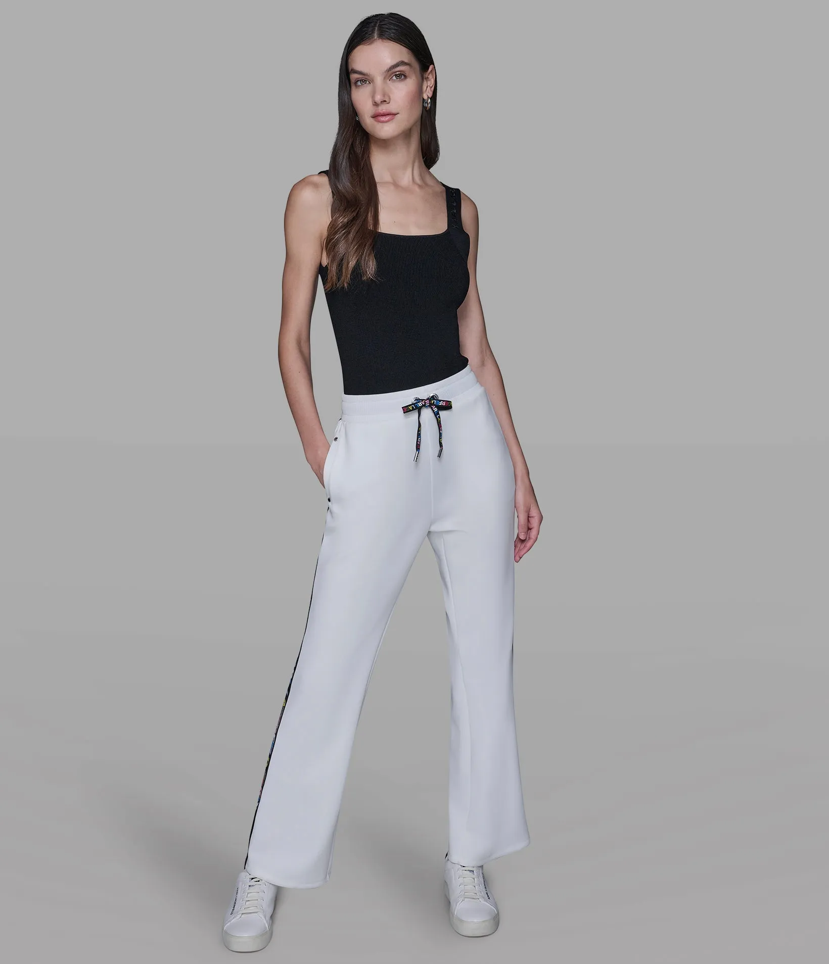 MULTI-COLOR LOGO TAPE TRACK PANT sold by Karl Lagerfeld Paris product image thumbnail 4