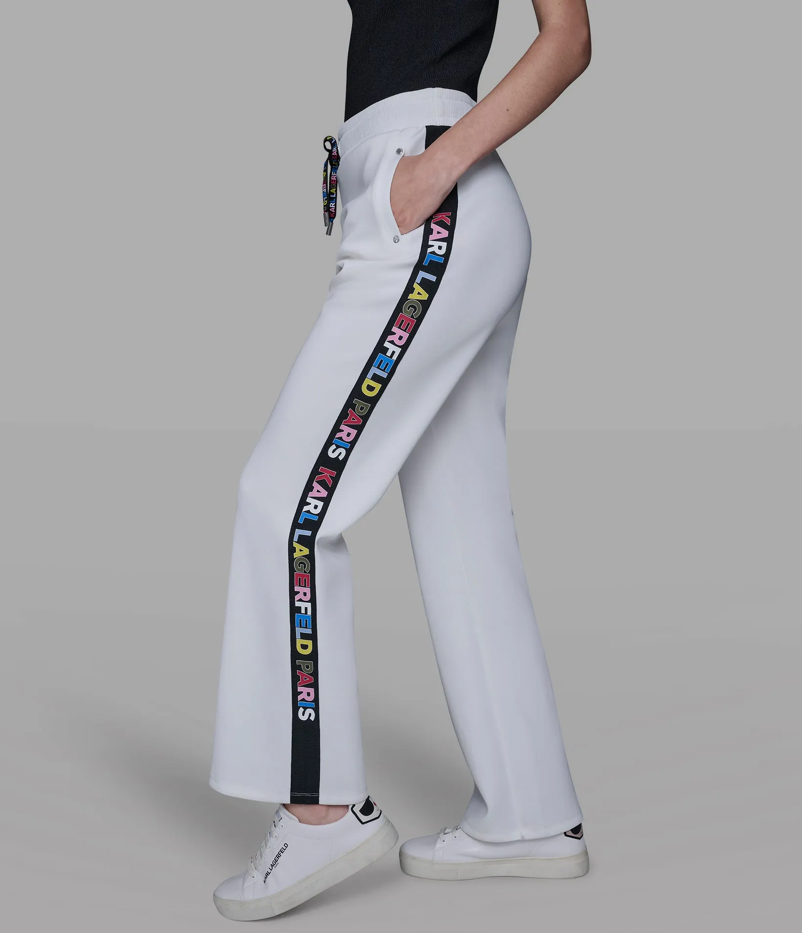 MULTI-COLOR LOGO TAPE TRACK PANT sold by Karl Lagerfeld Paris product image thumbnail 3