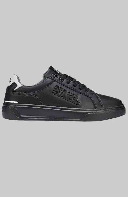 LEATHER SNEAKER WITH SIDE KARL LOGO PATCH sold by Karl Lagerfeld Paris