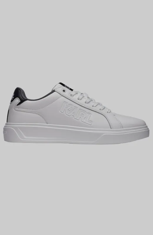 LEATHER SNEAKER WITH SIDE KARL LOGO PATCH sold by Karl Lagerfeld Paris