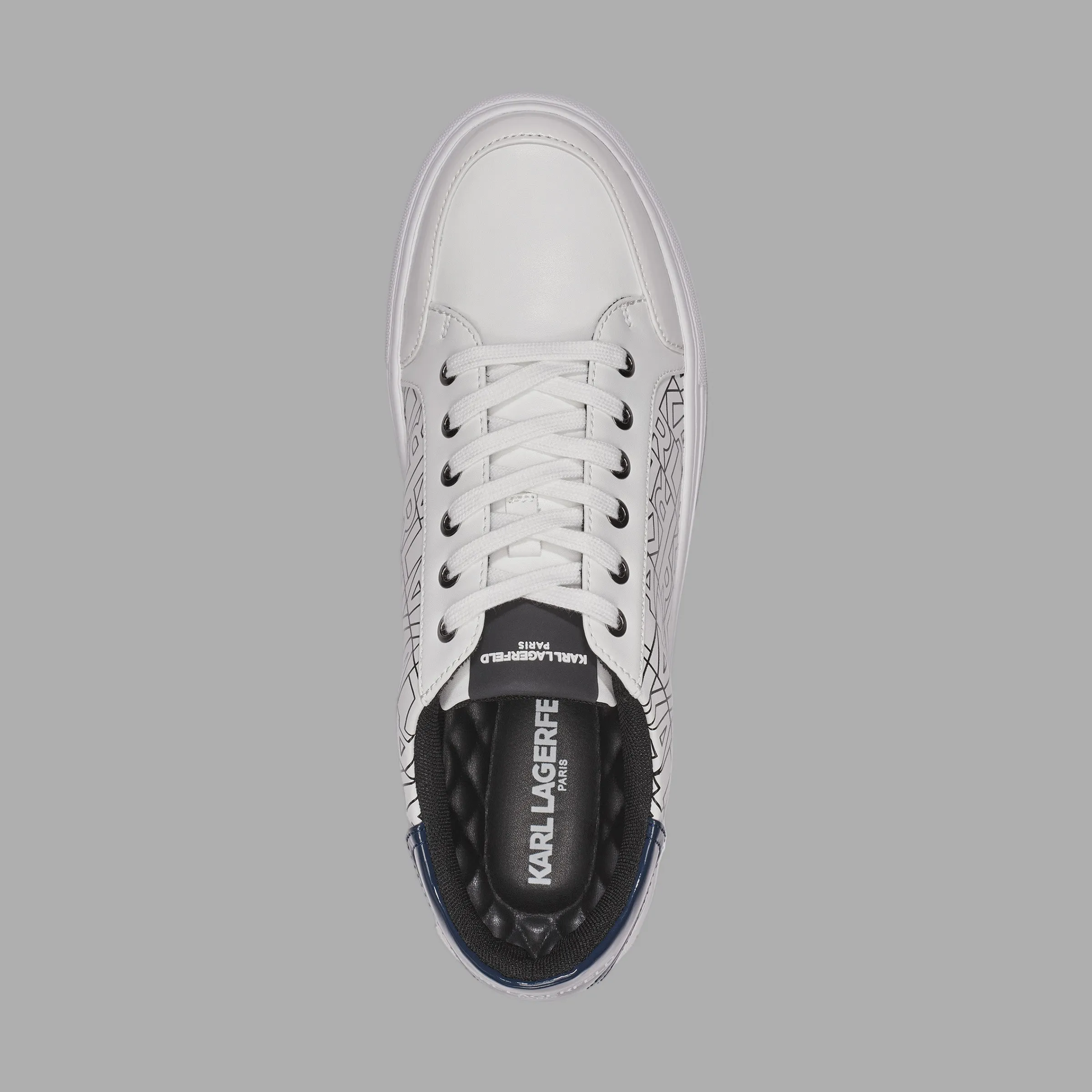 LEATHER SNEAKER WITH PATENT DETAILING AND SIDE LOGO sold by Karl Lagerfeld Paris product image thumbnail 3