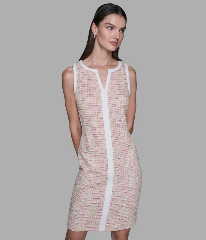 KNIT TWEED SHEATH DRESS made by Karl Lagerfeld Paris