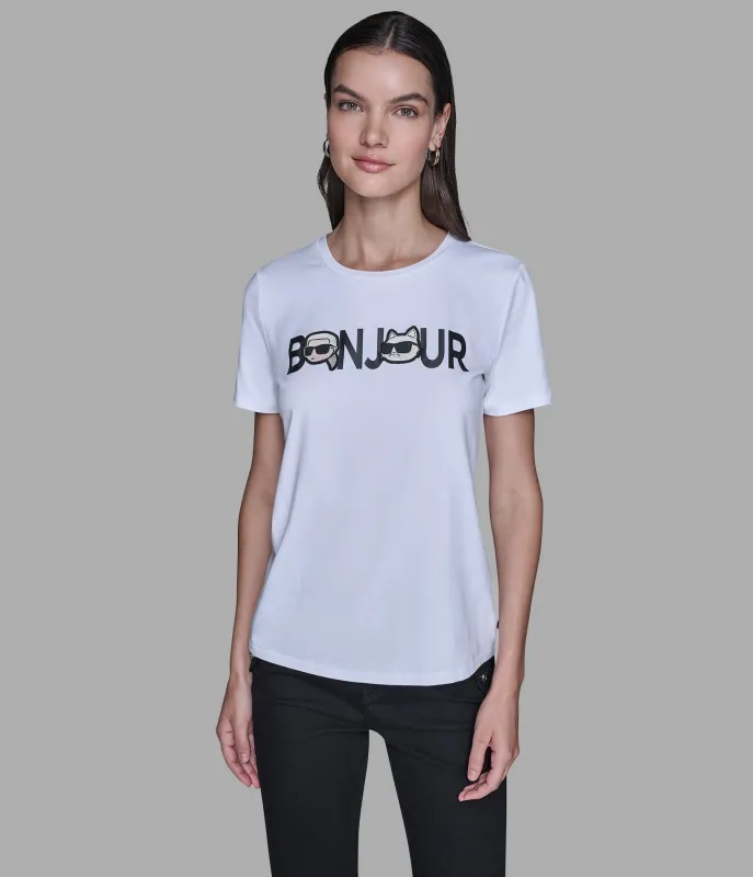 BONJOUR CHARACTER TEE sold by Karl Lagerfeld Paris