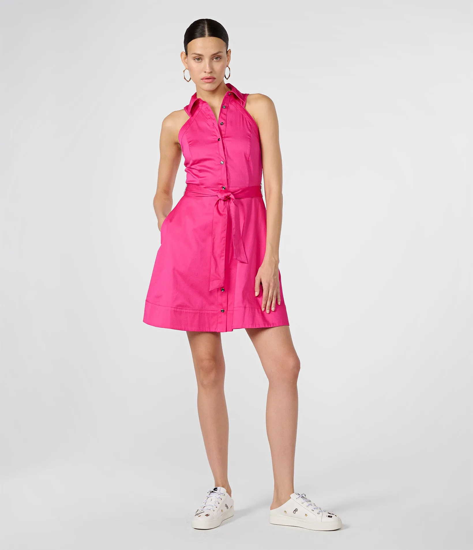 SLEEVELESS POPLIN SHIRT DRESS sold by Karl Lagerfeld Paris product image thumbnail 4