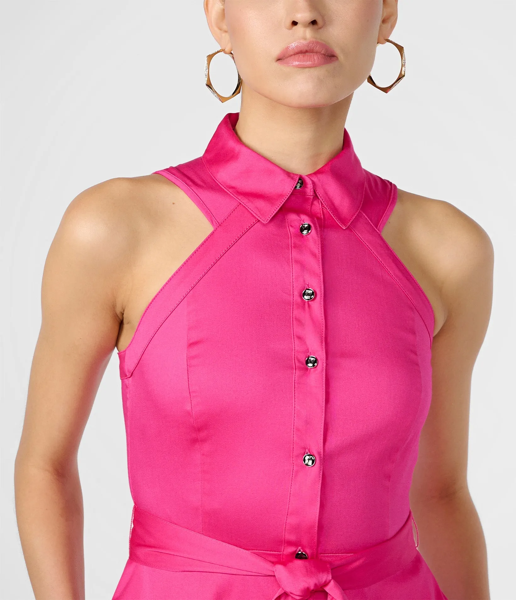 SLEEVELESS POPLIN SHIRT DRESS sold by Karl Lagerfeld Paris product image thumbnail 3