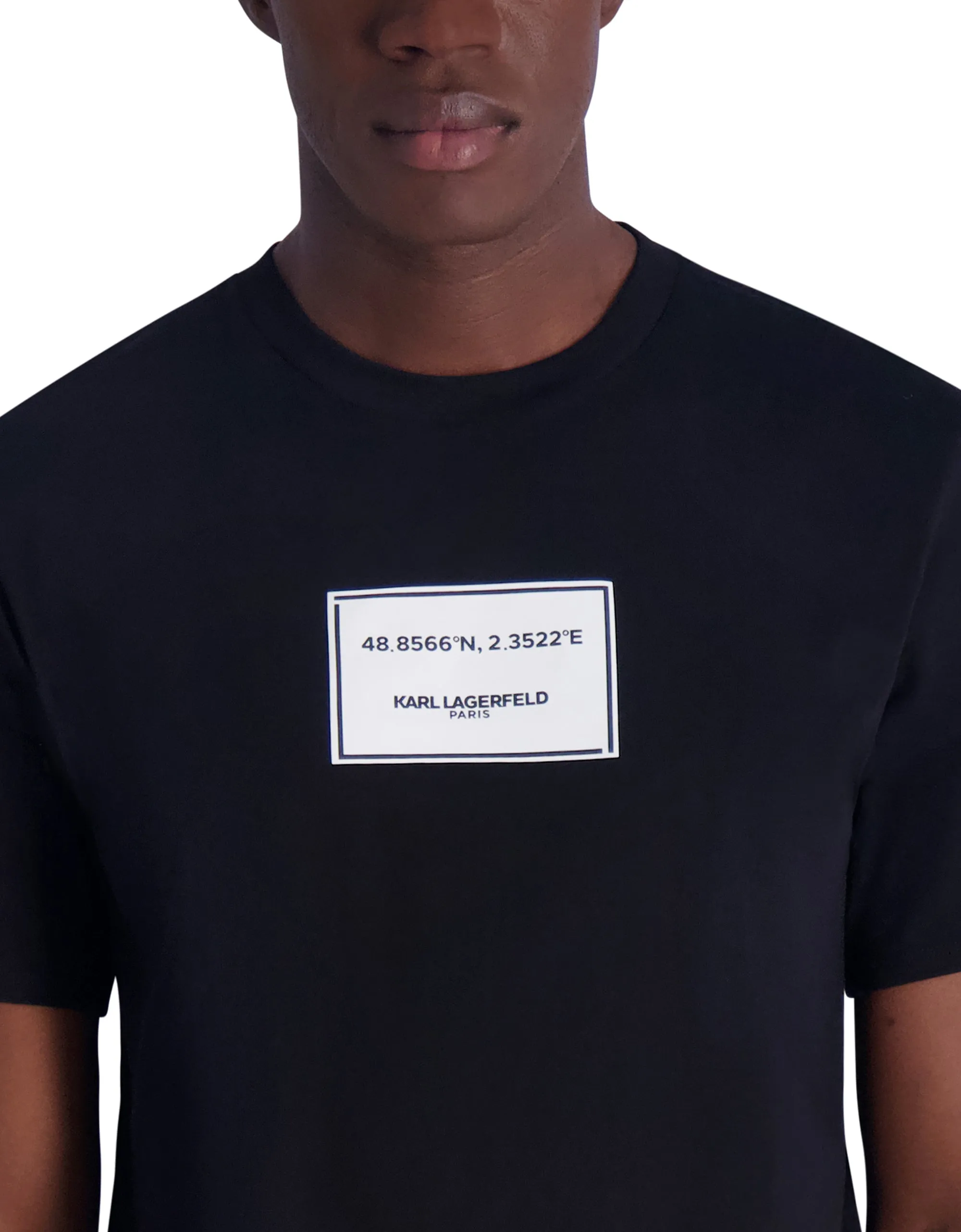 LATITUDE LONGITUDE RUBBERIZED LOGO T-SHIRT sold by Karl Lagerfeld Paris product image thumbnail 5