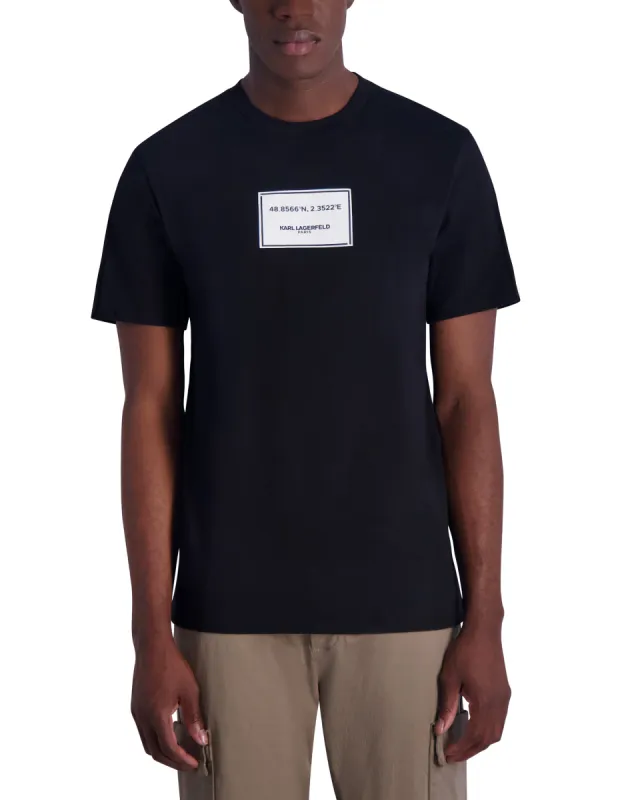 LATITUDE LONGITUDE RUBBERIZED LOGO T-SHIRT sold by Karl Lagerfeld Paris