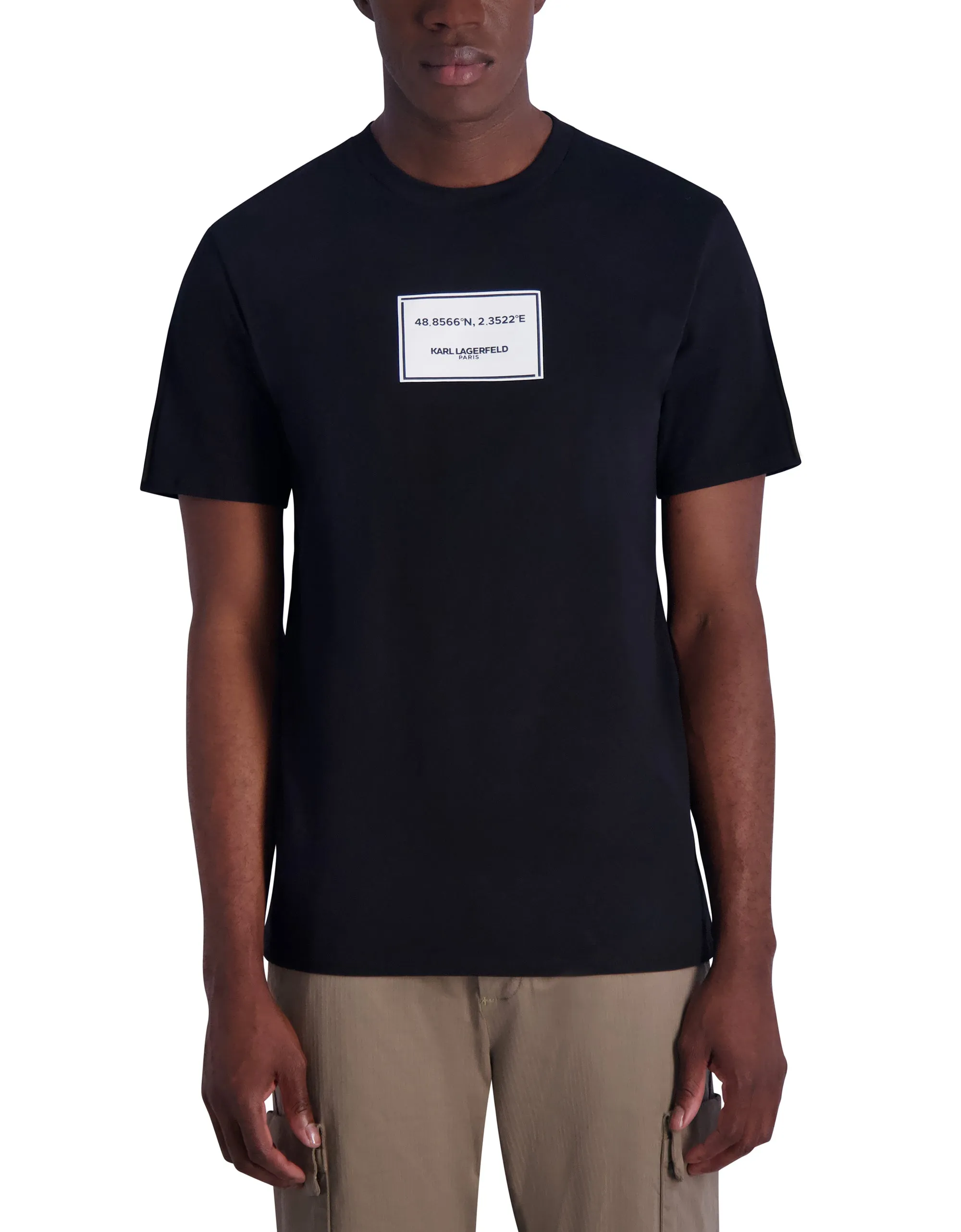 LATITUDE LONGITUDE RUBBERIZED LOGO T-SHIRT sold by Karl Lagerfeld Paris