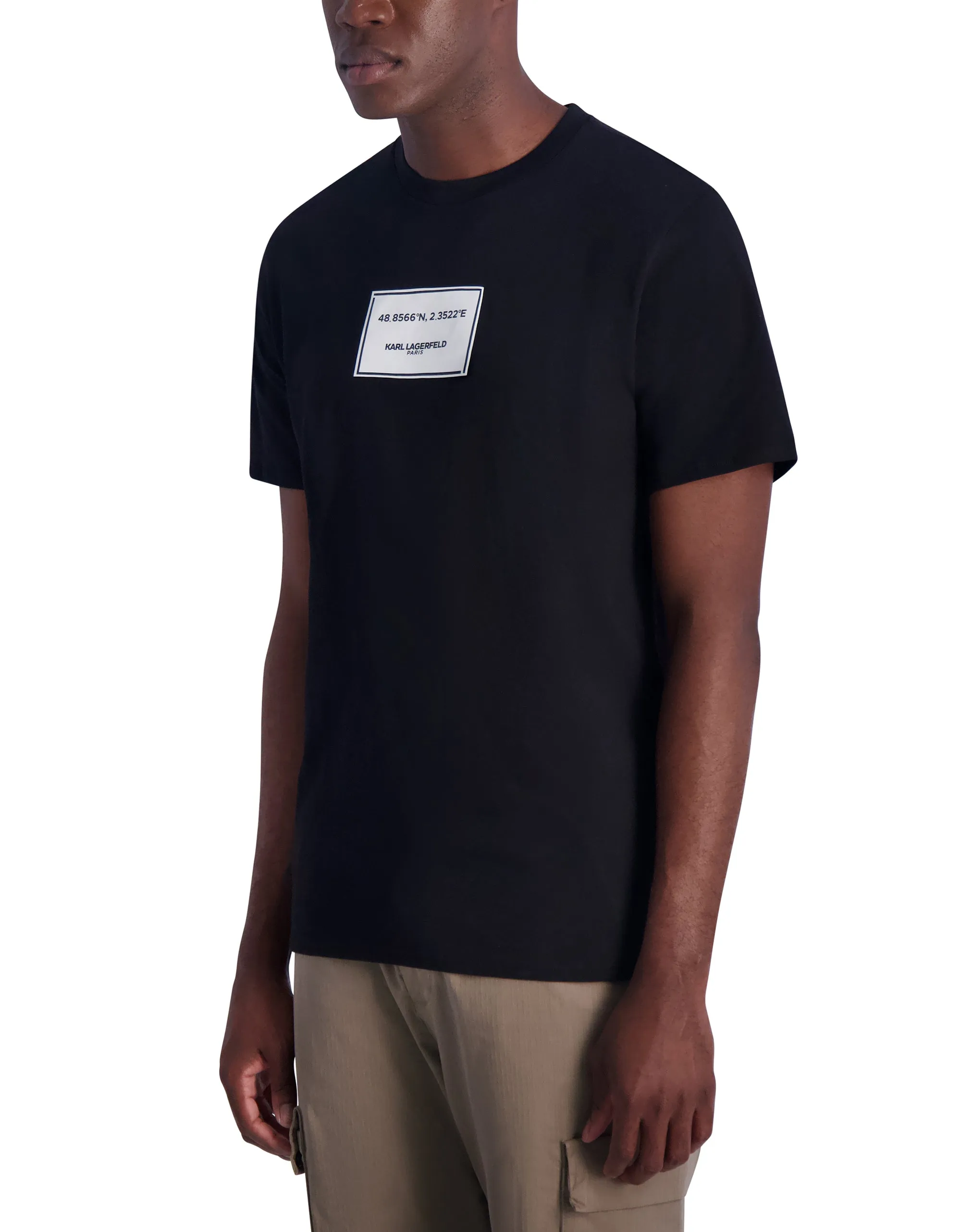 LATITUDE LONGITUDE RUBBERIZED LOGO T-SHIRT sold by Karl Lagerfeld Paris product image thumbnail 3