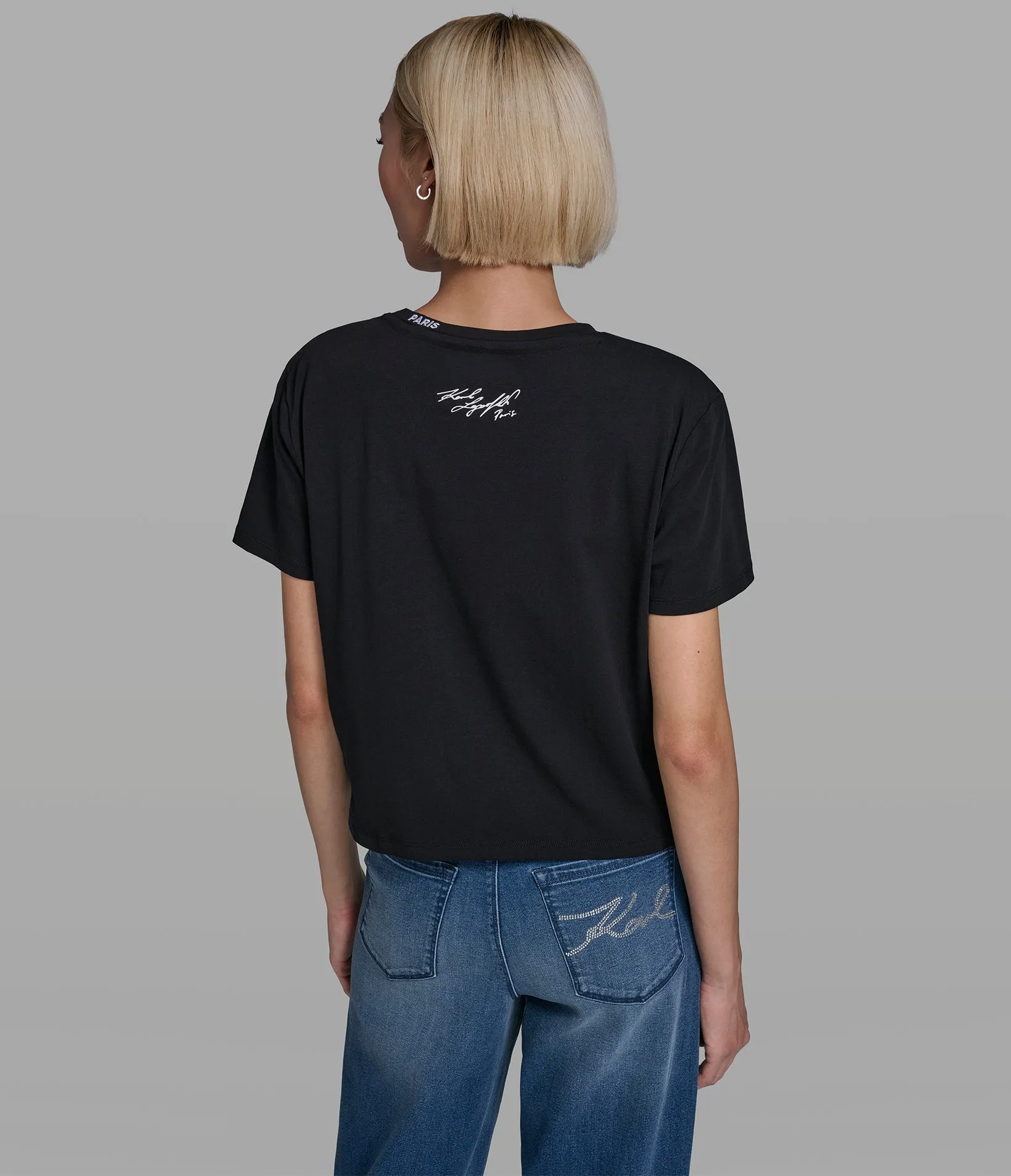 BONJOUR LOGO TEE sold by Karl Lagerfeld Paris product image thumbnail 2
