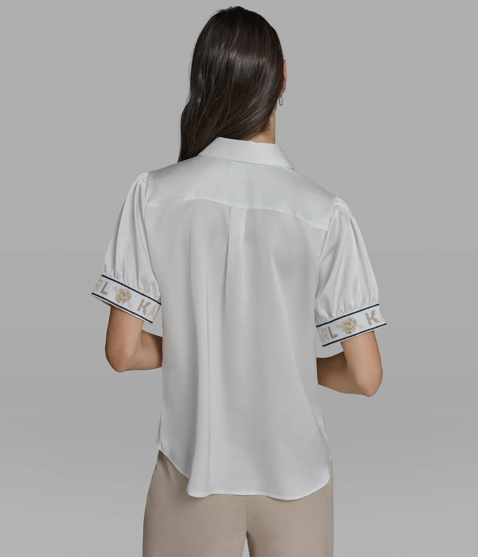 KARL CUFF LOGO BLOUSE sold by Karl Lagerfeld Paris product image thumbnail 2