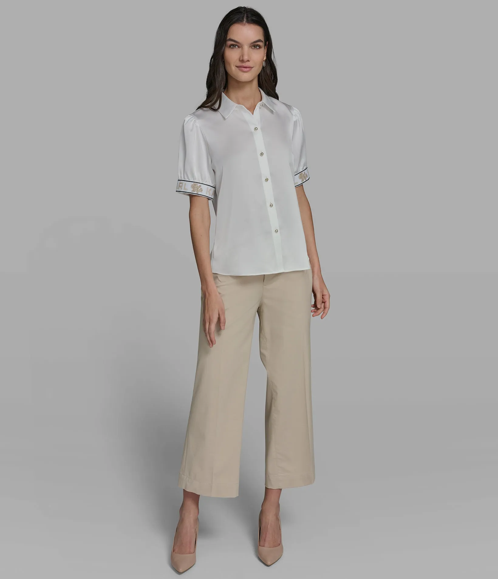 KARL CUFF LOGO BLOUSE sold by Karl Lagerfeld Paris product image thumbnail 3