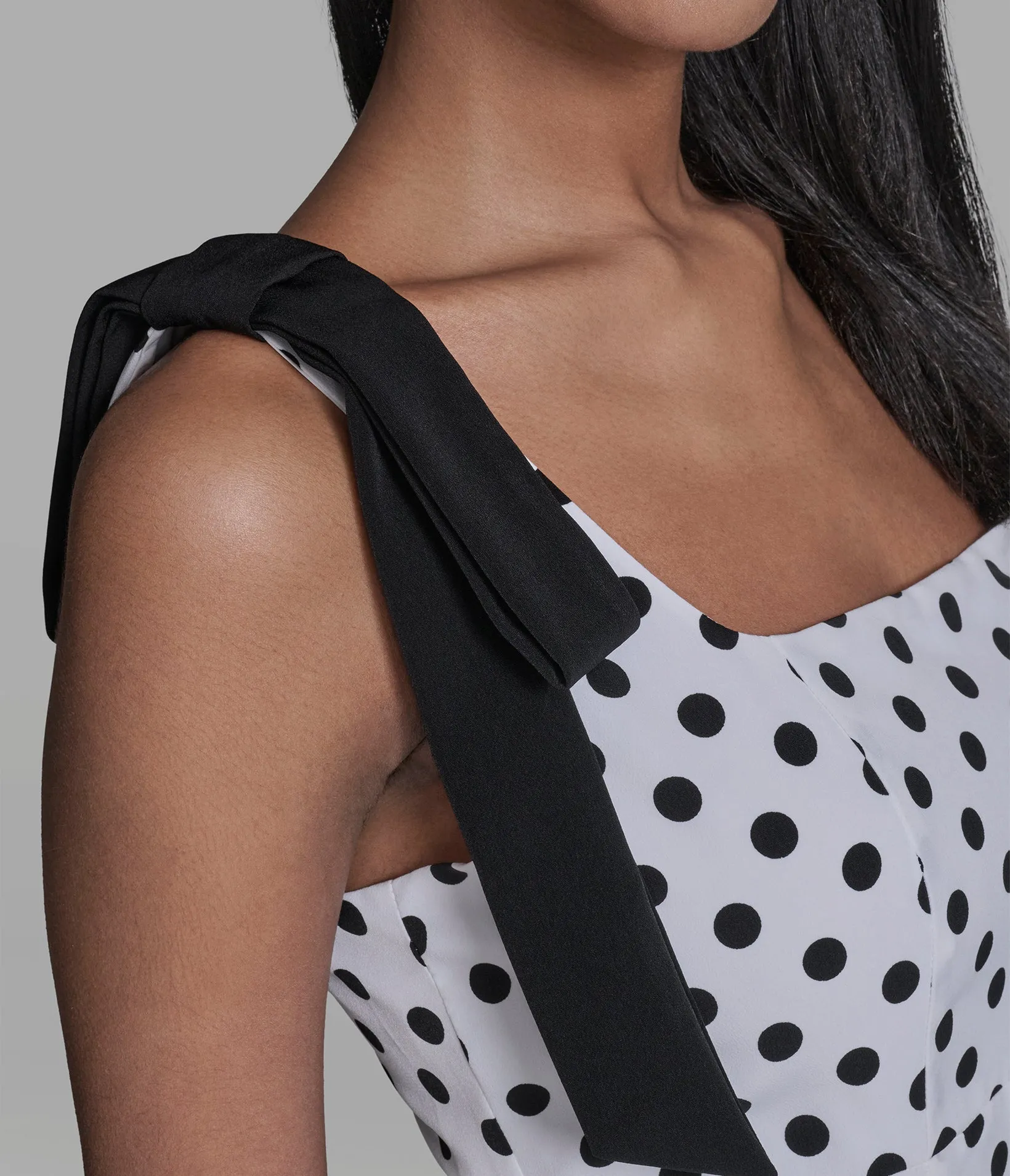 BOW STRAP POLKA DOT MIDI DRESS sold by Karl Lagerfeld Paris product image thumbnail 5