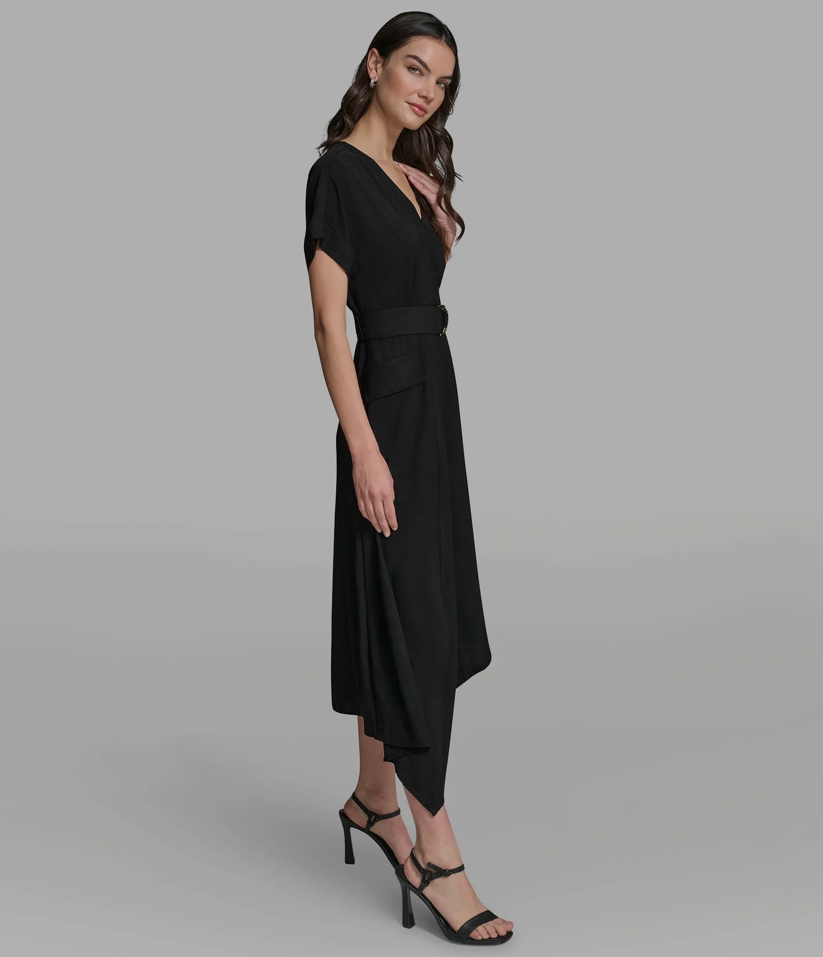 MIDI HI-LOW UTILITY DRESS sold by Karl Lagerfeld Paris product image thumbnail 3