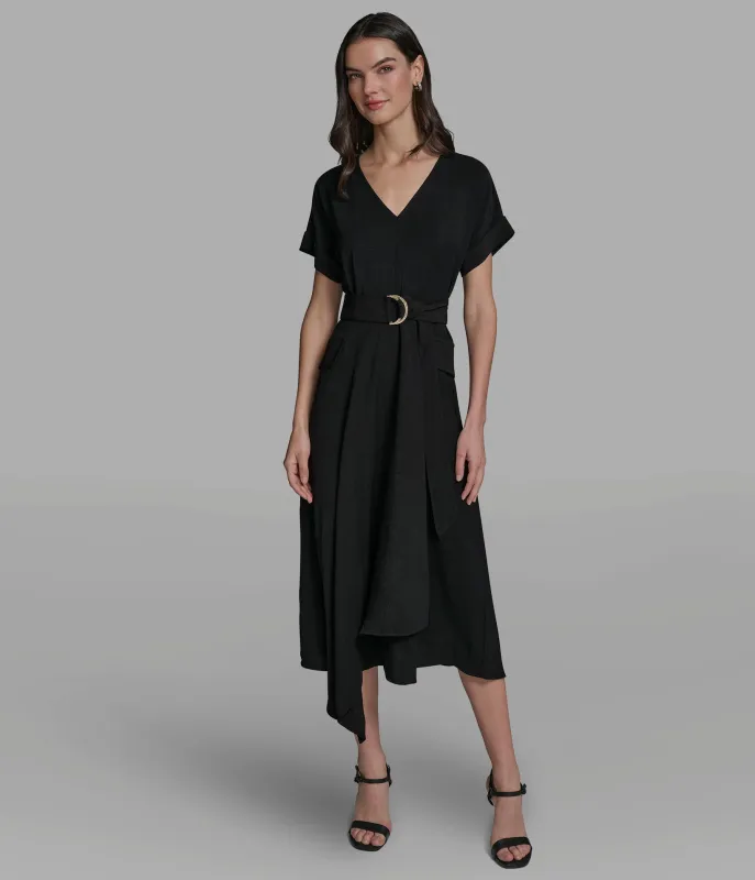 MIDI HI-LOW UTILITY DRESS made by Karl Lagerfeld Paris
