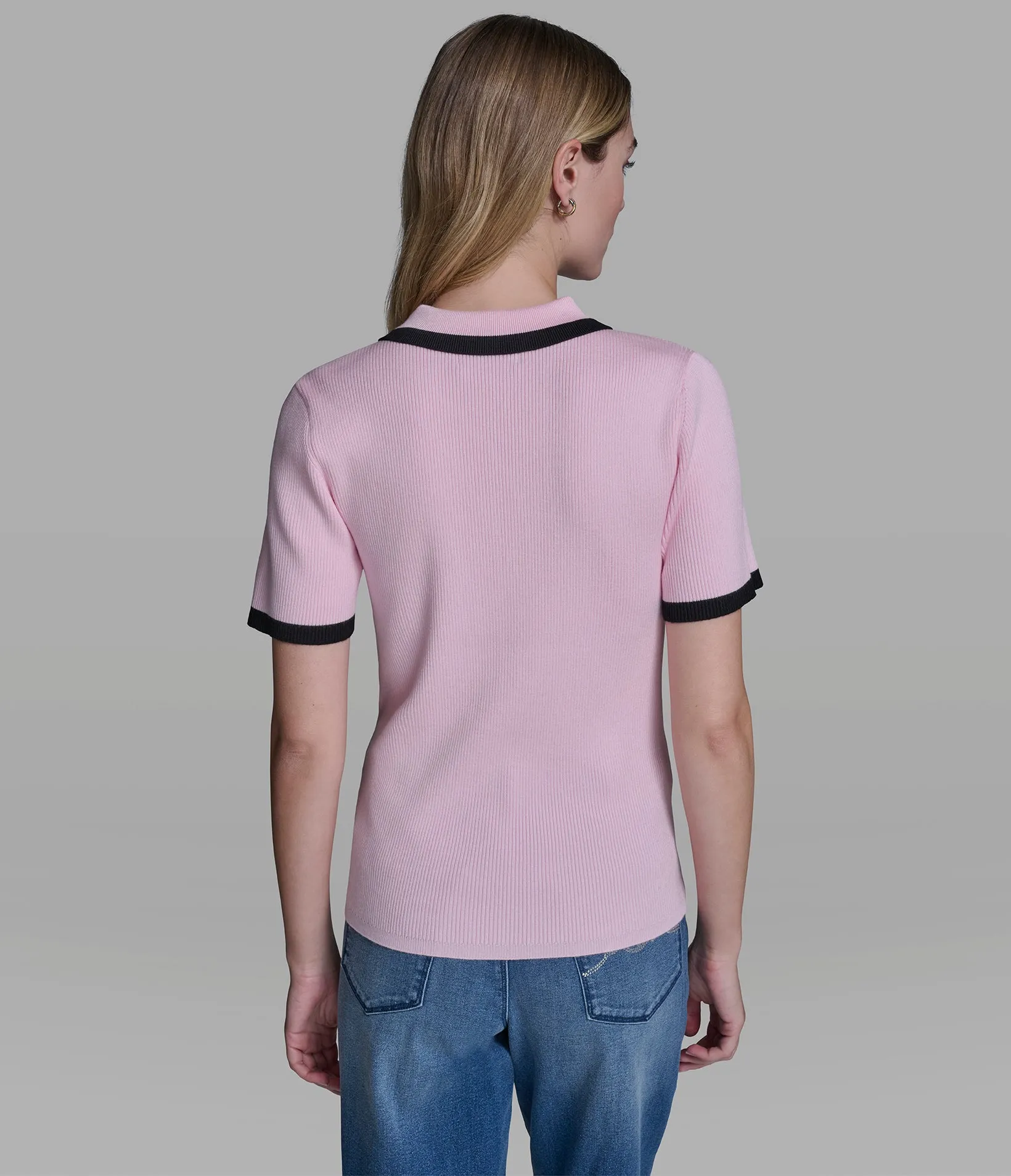 LOGO TRIM POLO SWEATER TEE sold by Karl Lagerfeld Paris product image thumbnail 4