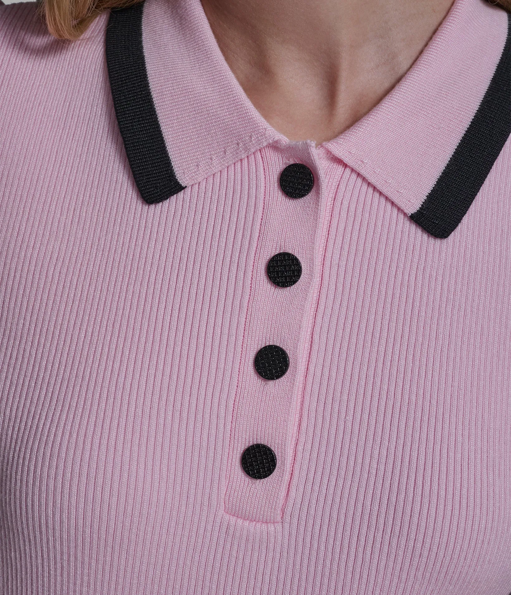LOGO TRIM POLO SWEATER TEE sold by Karl Lagerfeld Paris product image thumbnail 3