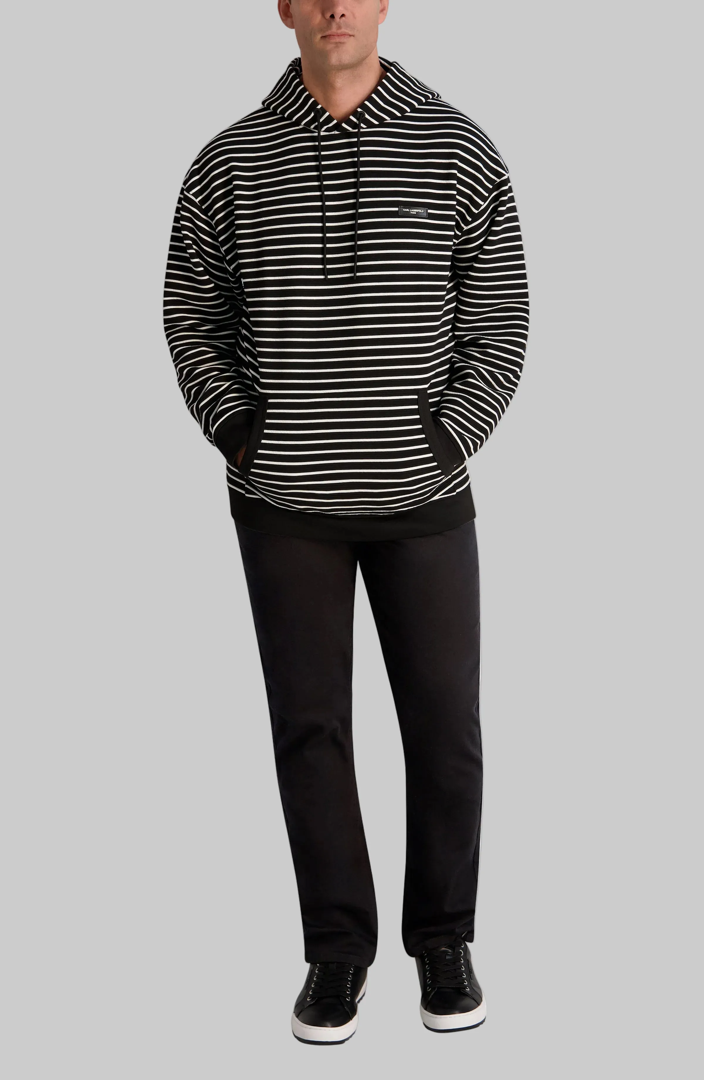 TEXTURED STRIPED HOODIE sold by Karl Lagerfeld Paris product image thumbnail 5