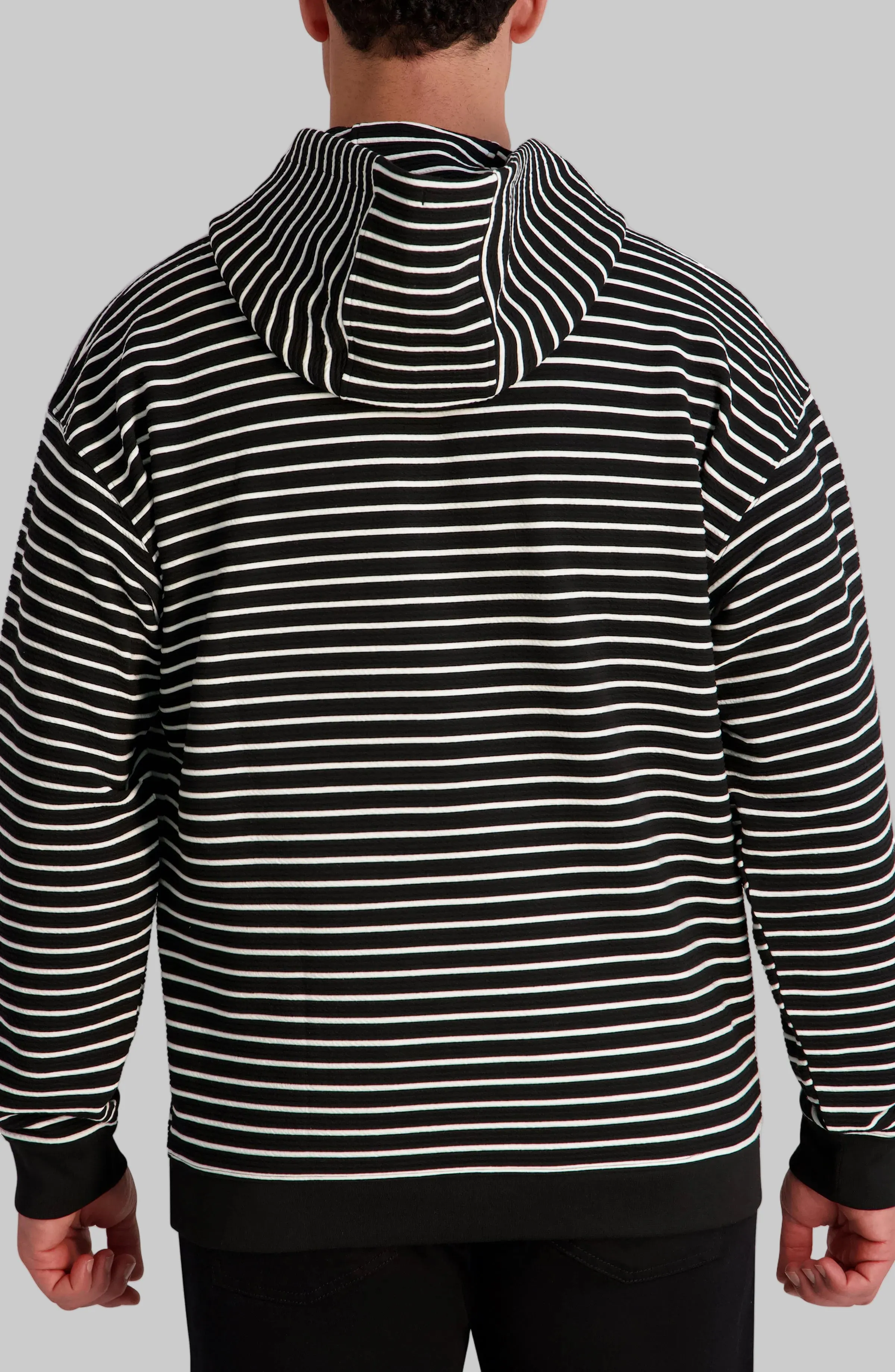 TEXTURED STRIPED HOODIE sold by Karl Lagerfeld Paris product image thumbnail 2
