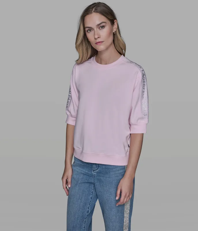 SPARKLE LOGO TAPE SPORT TOP made by Karl Lagerfeld Paris