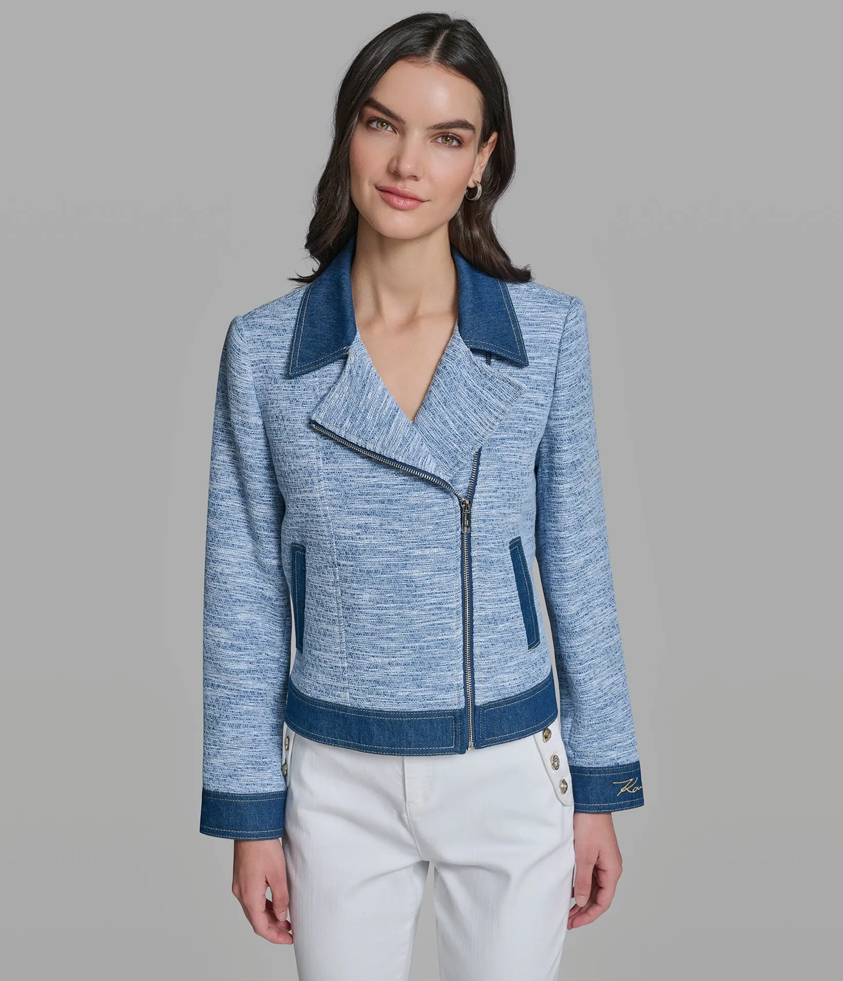 TWEED MOTO JACKET sold by Karl Lagerfeld Paris