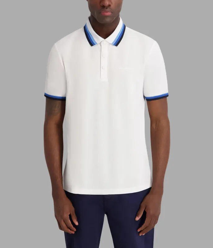 PERFORMANCE POLO WITH OMBRE COLLAR made by Karl Lagerfeld Paris