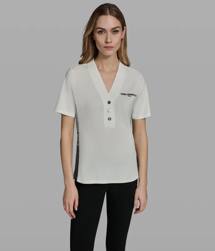 LOGO TAPE KNIT TOP made by Karl Lagerfeld Paris