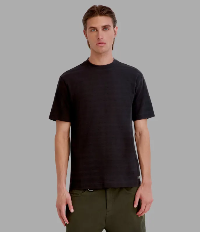 TONAL STRIPED LOGO PATCH TEE made by Karl Lagerfeld Paris